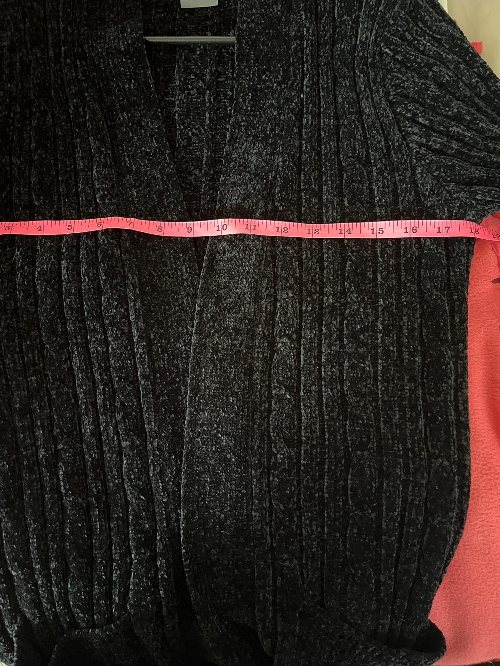 Matty M Black Ribbed Open Cardigan - Size M - Picture 7 of 8